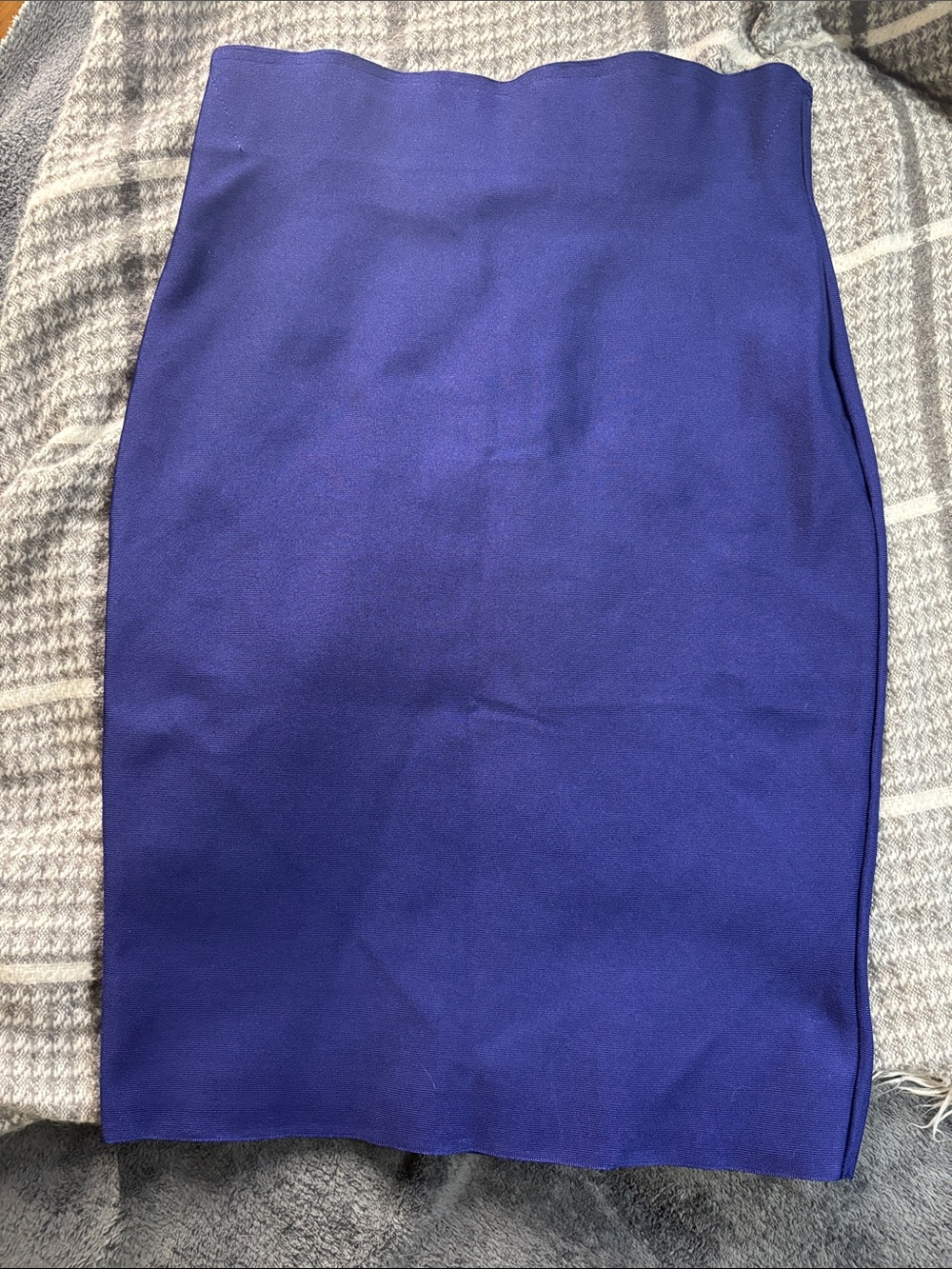 WOW couture Scallop-Waist Pencil Skirt in Deep Blue